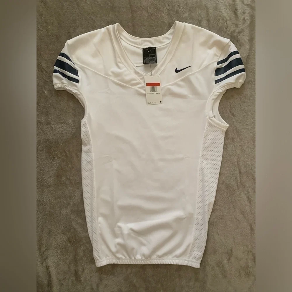 Nike Football Jersey Adult White And Blue Stripes Men’s Size L